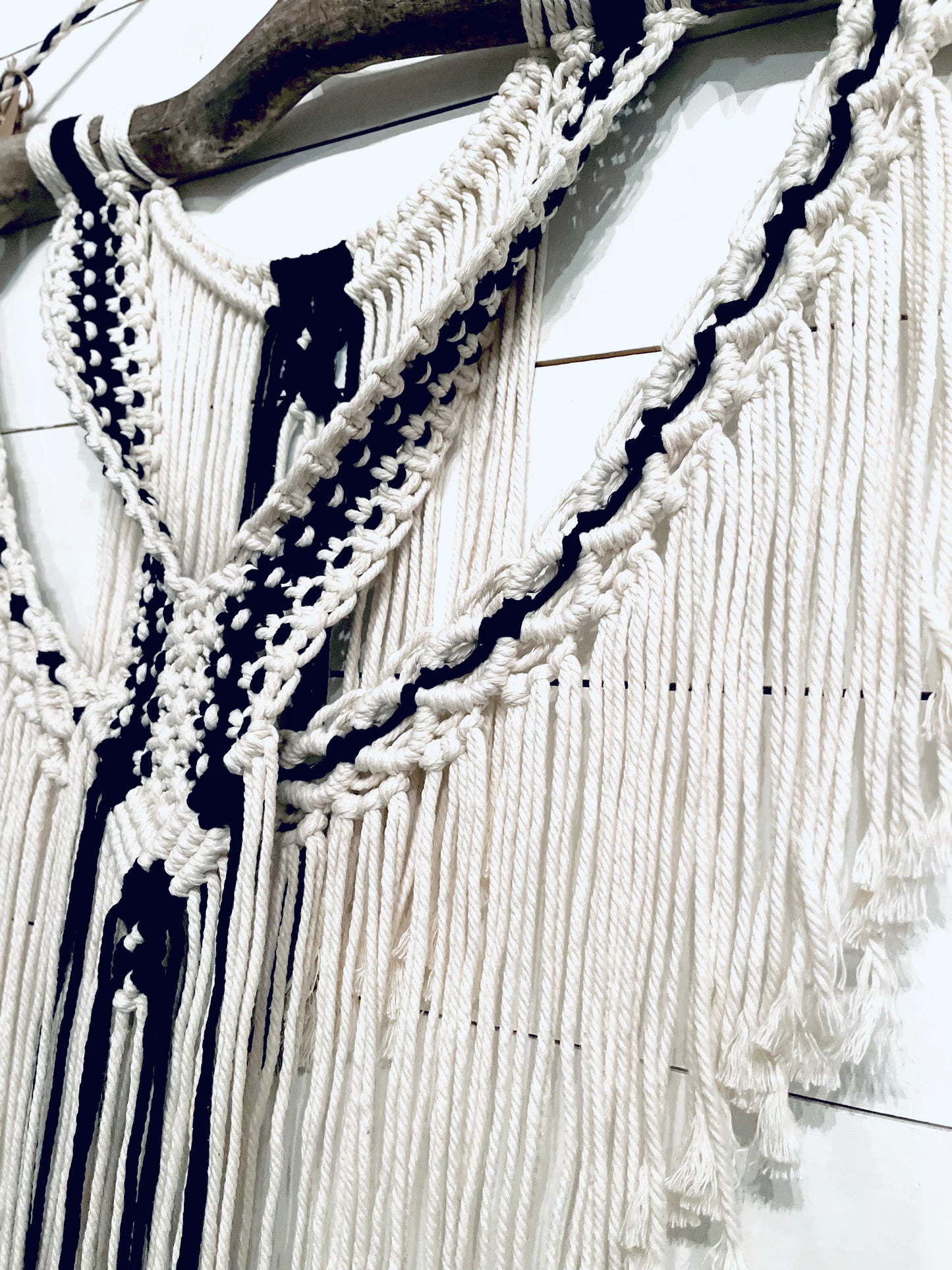 Black and White Macrame wall hanging