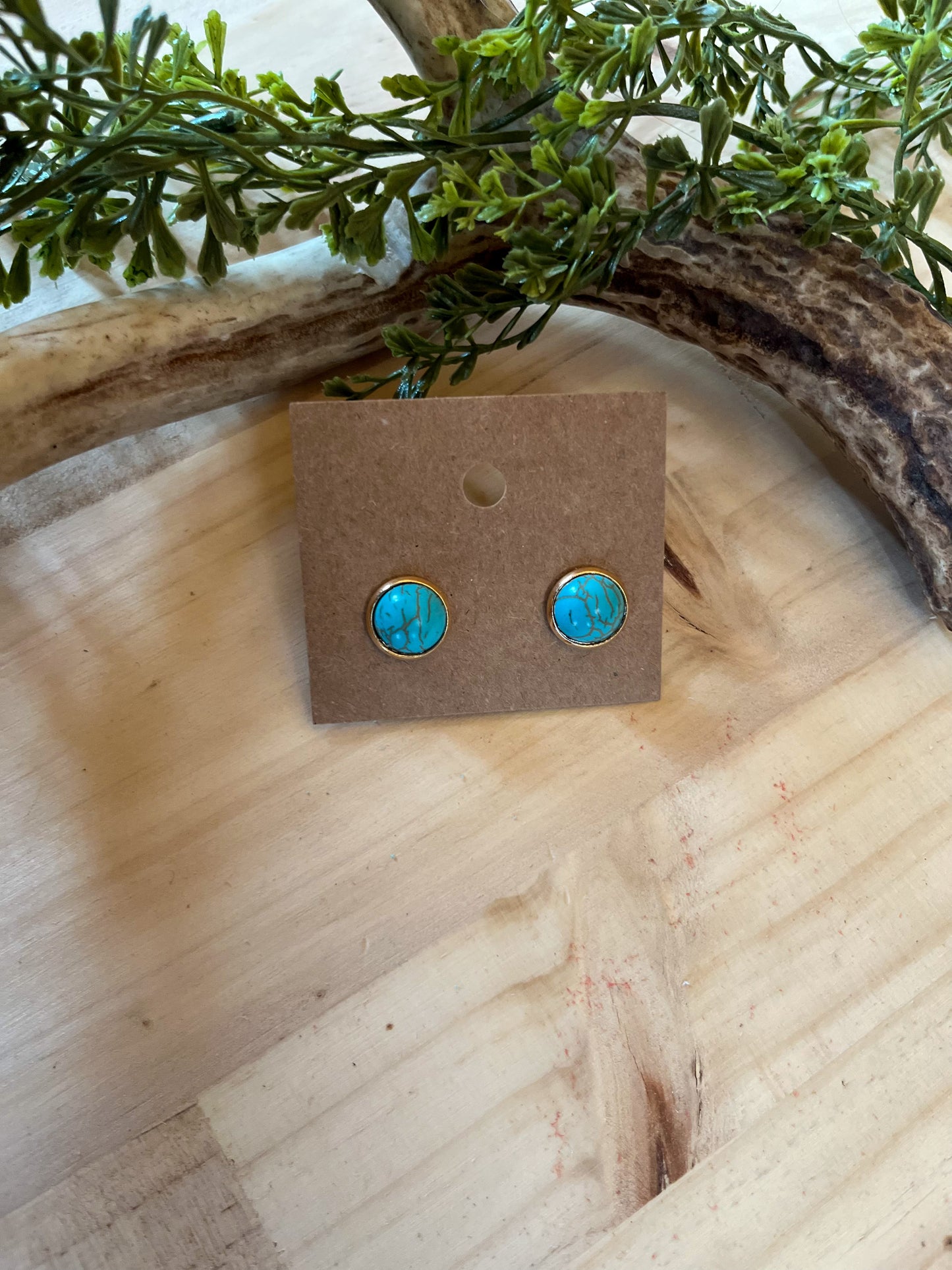 10mm faux Turquoise Stud earrings