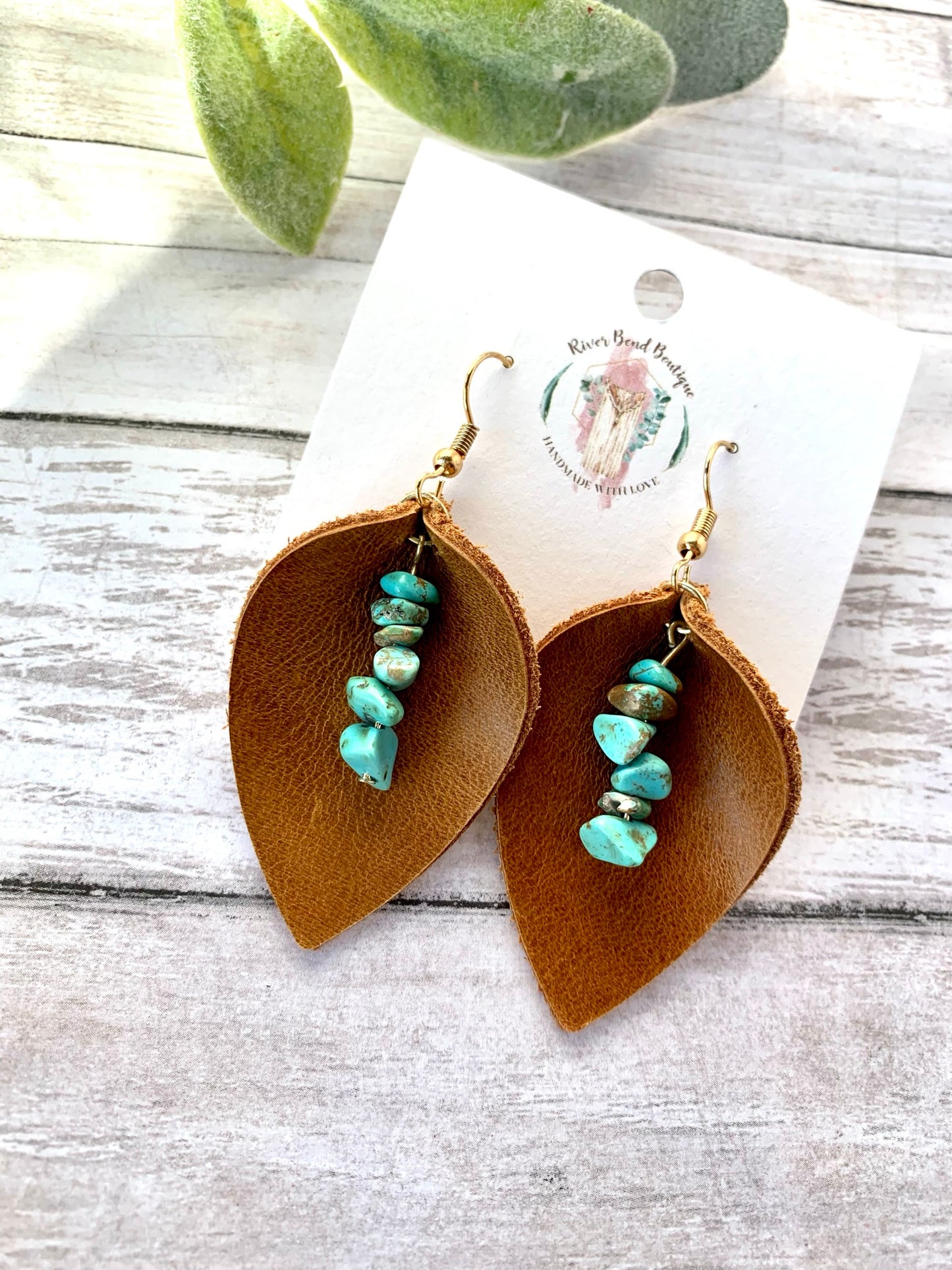 Pinched Buckskin with Turquoise drop