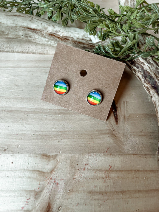 10mm Rainbow Stud earrings