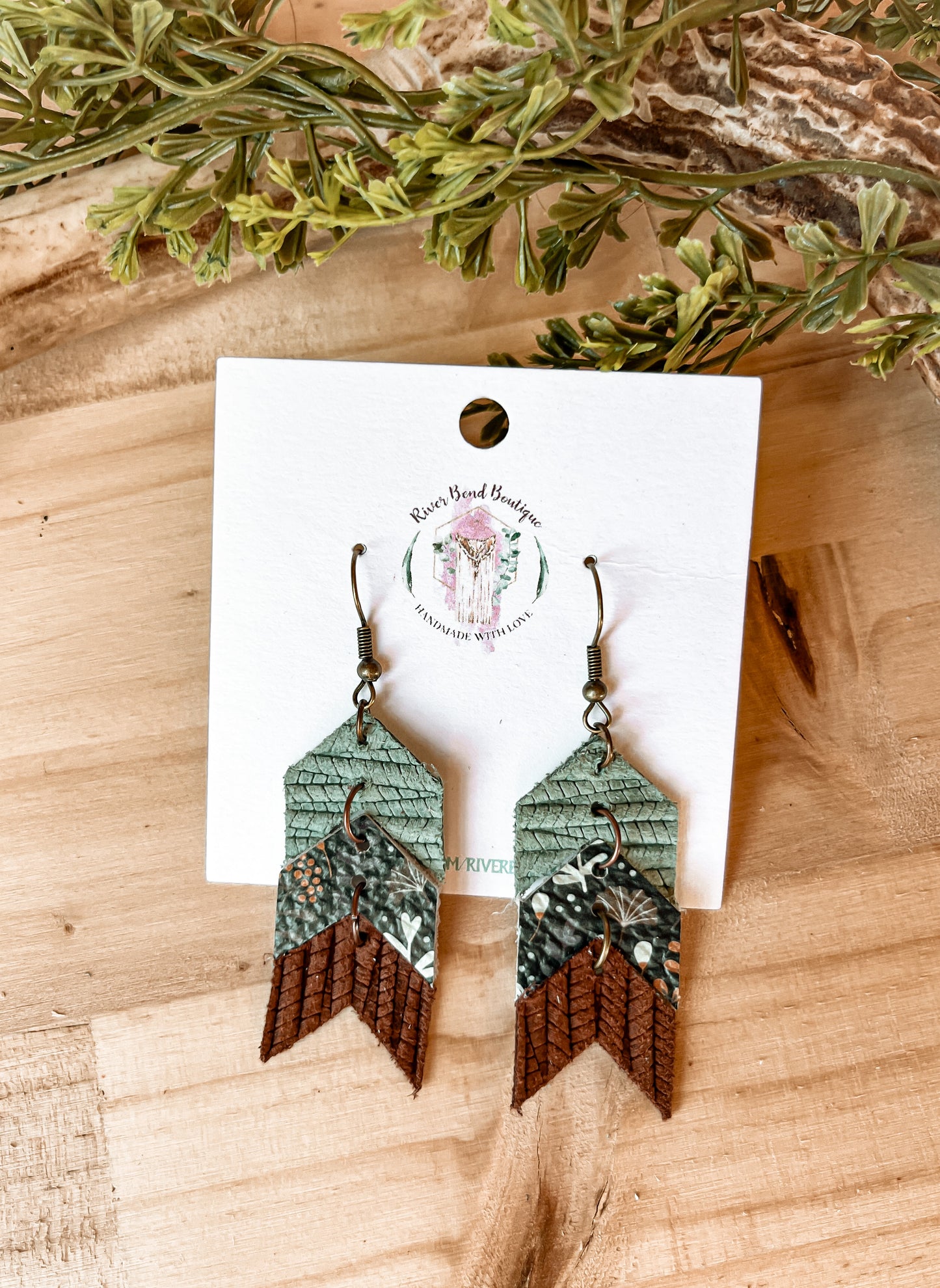 Boho Floral Chevron dangles