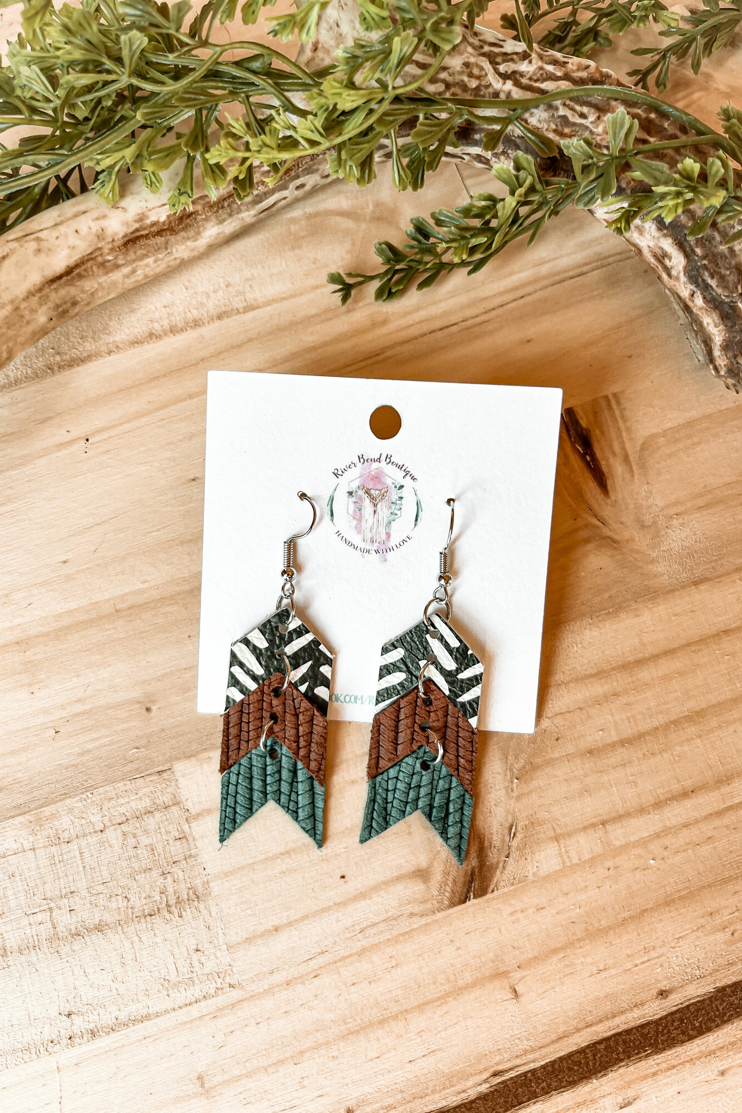 Boho Herring Bone Chevron dangles