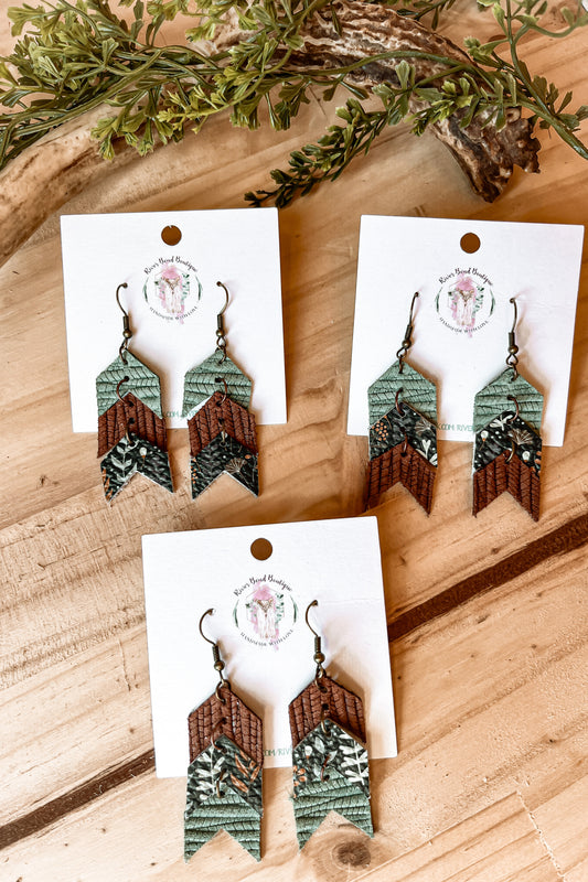 Boho Floral Chevron dangles